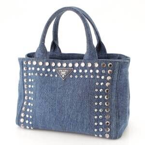 Prada Denim Jeweled Canapa Bag